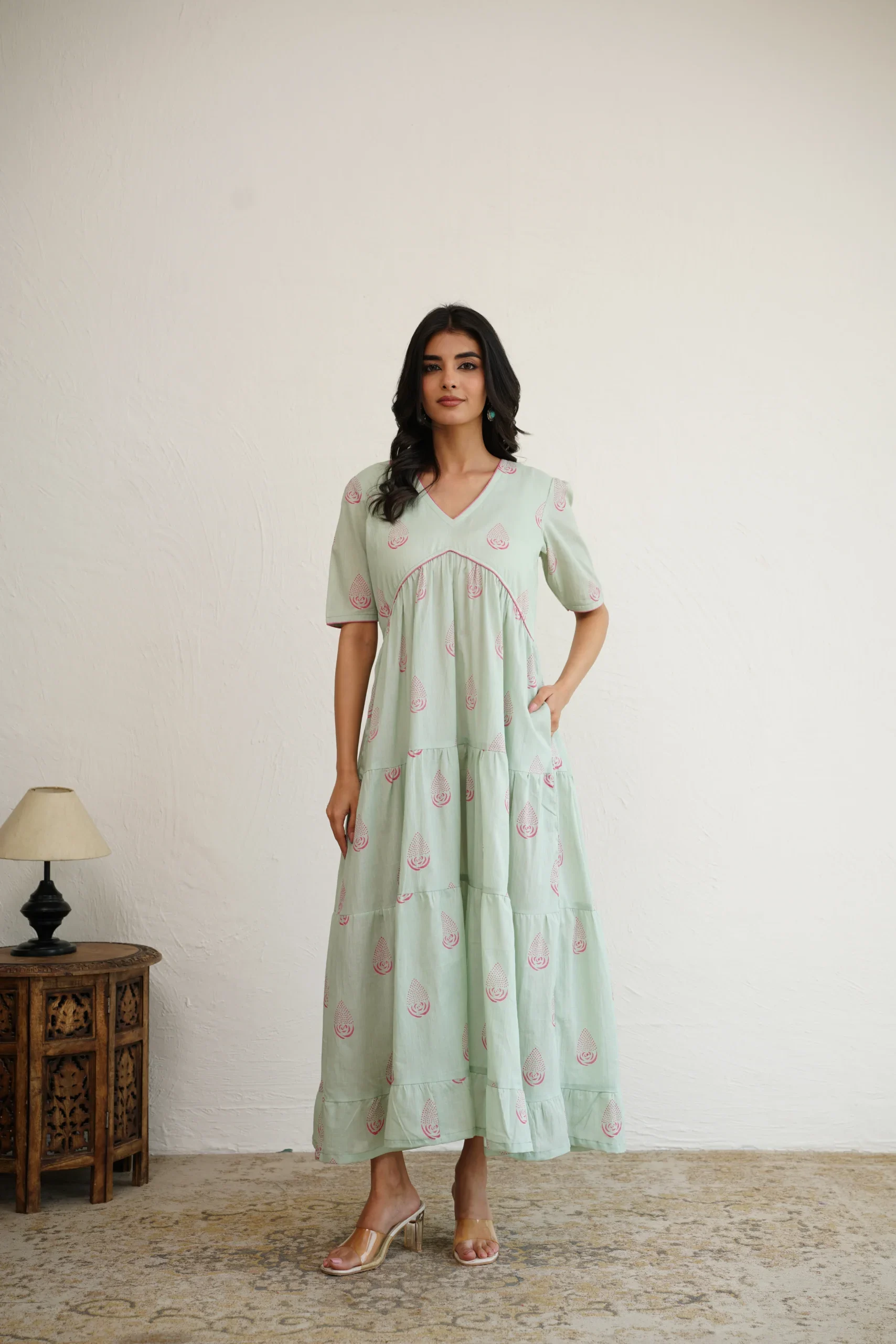 JBL01305 Sage Green Dress - Image 1